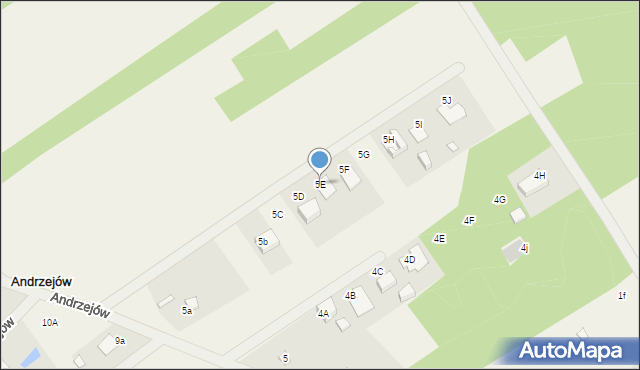 Andrzejów, Andrzejów, 5E, mapa Andrzejów