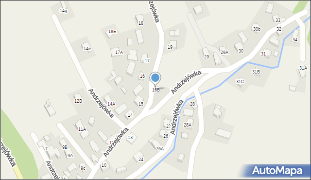 Andrzejówka, Andrzejówka, 16B, mapa Andrzejówka