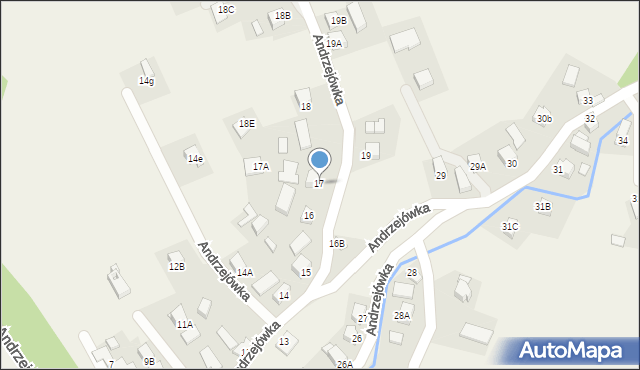 Andrzejówka, Andrzejówka, 17, mapa Andrzejówka
