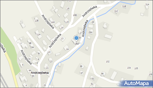 Andrzejówka, Andrzejówka, 26A, mapa Andrzejówka
