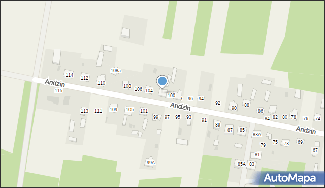 Andzin, Andzin, 102, mapa Andzin