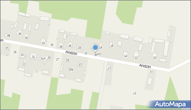 Andzin, Andzin, 20, mapa Andzin