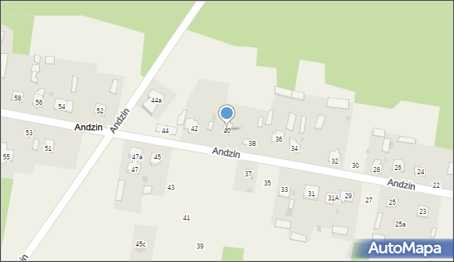 Andzin, Andzin, 40, mapa Andzin
