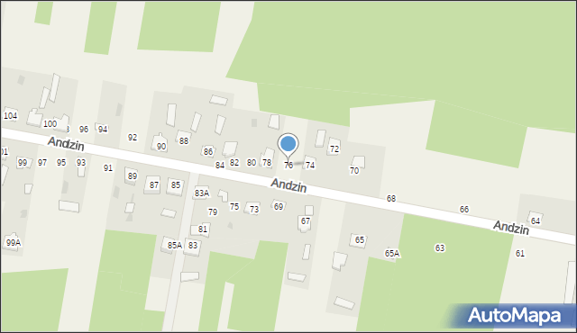 Andzin, Andzin, 76, mapa Andzin