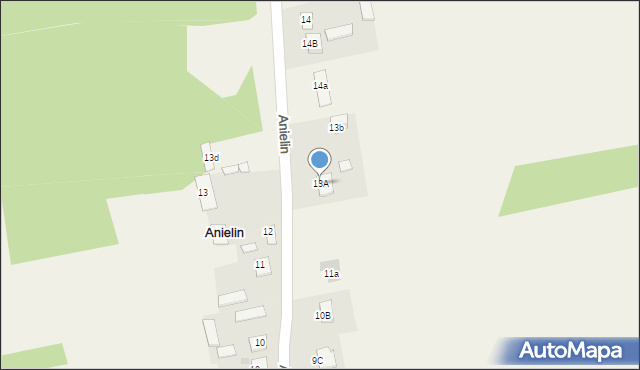 Anielin, Anielin, 13A, mapa Anielin