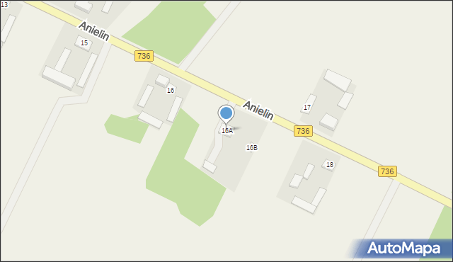 Anielin, Anielin, 16A, mapa Anielin