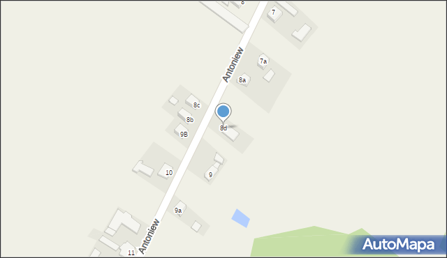 Antoniew, Antoniew, 8d, mapa Antoniew