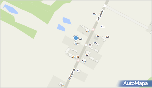Antoniew, Antoniew, 33A, mapa Antoniew