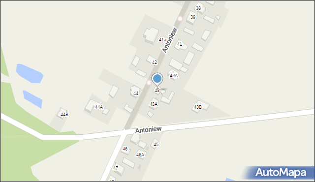 Antoniew, Antoniew, 43, mapa Antoniew