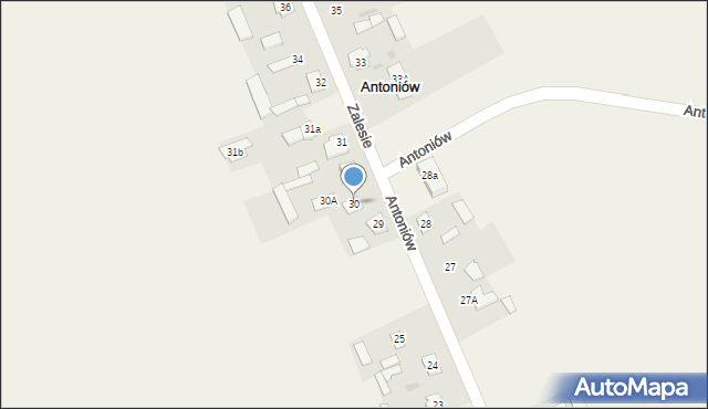 Antoniów, Antoniów, 30, mapa Antoniów