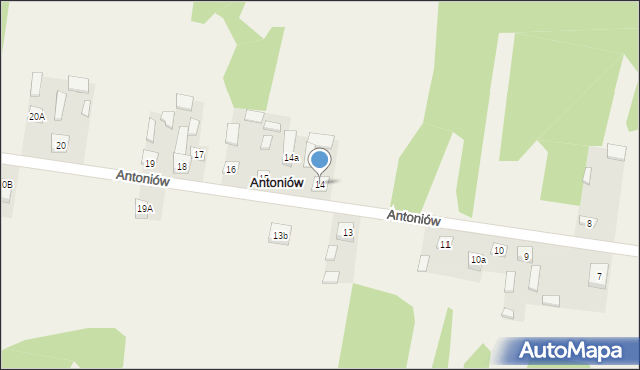Antoniów, Antoniów, 14, mapa Antoniów