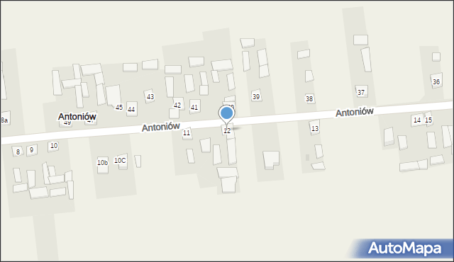 Antoniów, Antoniów, 12, mapa Antoniów