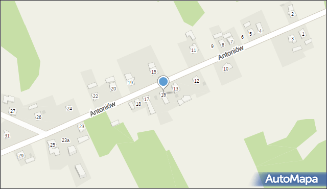 Antoniów, Antoniów, 16, mapa Antoniów