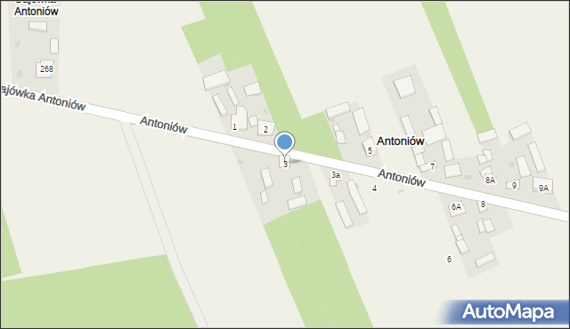 Antoniów, Antoniów, 3, mapa Antoniów