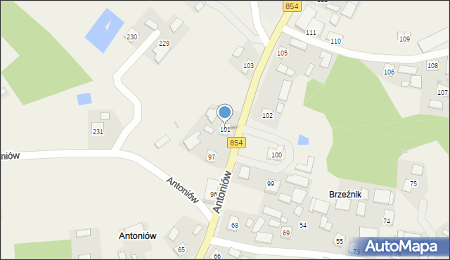 Antoniów, Antoniów, 101, mapa Antoniów