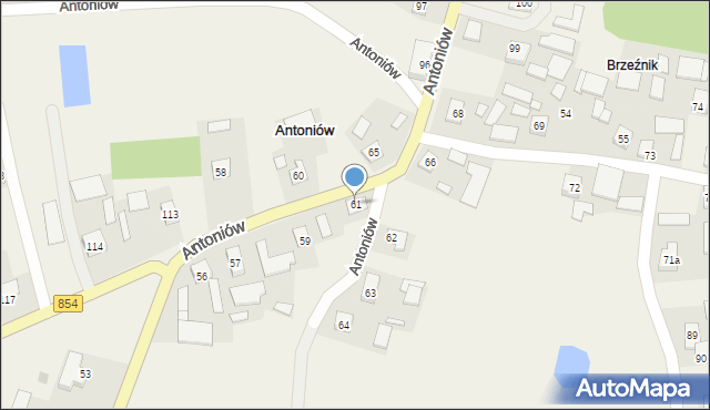Antoniów, Antoniów, 61, mapa Antoniów