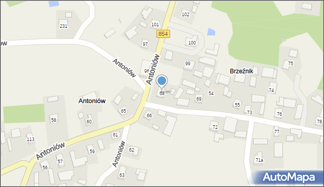 Antoniów, Antoniów, 68, mapa Antoniów