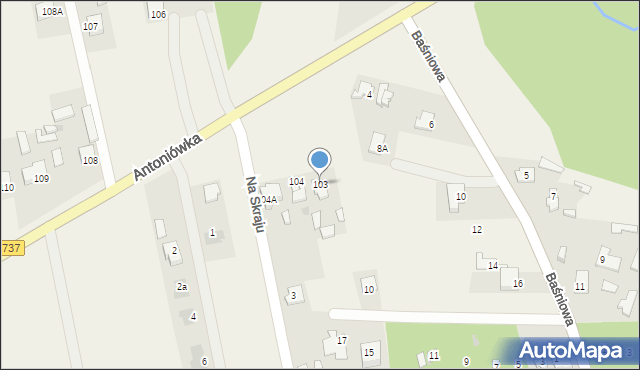 Antoniówka, Antoniówka, 103, mapa Antoniówka