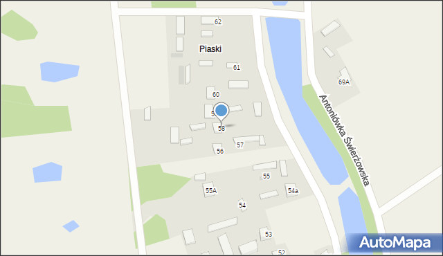 Antoniówka Świerżowska, Antoniówka Świerżowska, 58, mapa Antoniówka Świerżowska