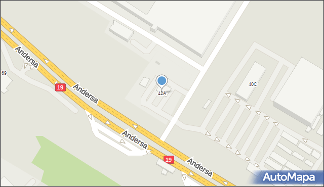 Białystok, Andersa Władysława, gen., 42A, mapa Białegostoku