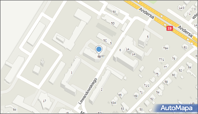 Białystok, Andersa Władysława, gen., 5B, mapa Białegostoku