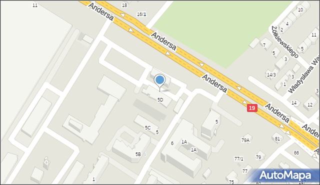 Białystok, Andersa Władysława, gen., 7A, mapa Białegostoku