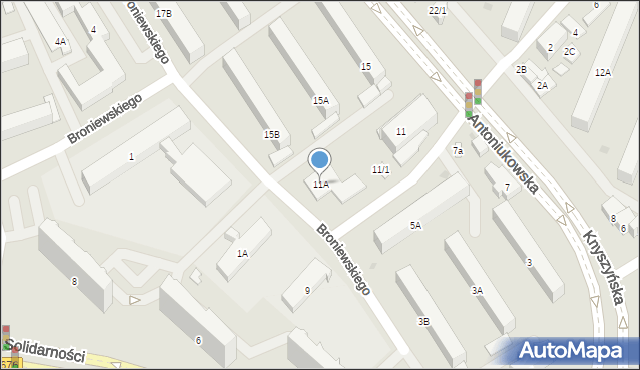 Białystok, Antoniukowska, 11A, mapa Białegostoku