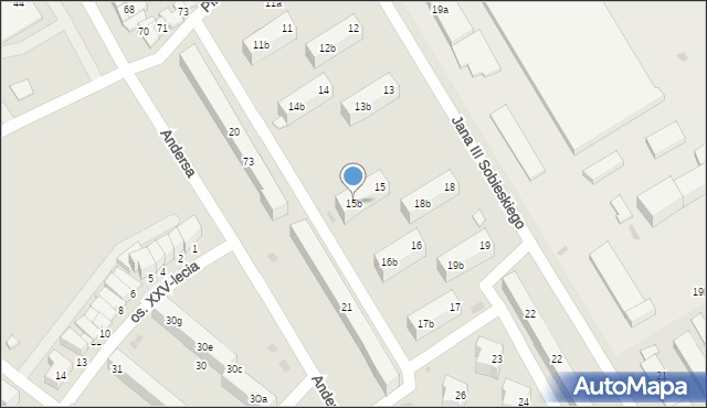 Bielawa, Andersa Władysława, gen., 15b, mapa Bielawa