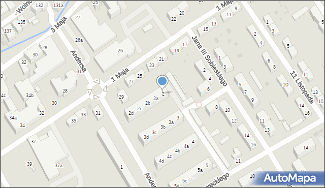 Bielawa, Andersa Władysława, gen., 2, mapa Bielawa