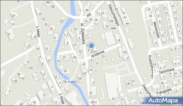 Bogatynia, Andersa Władysława, gen., 7, mapa Bogatynia