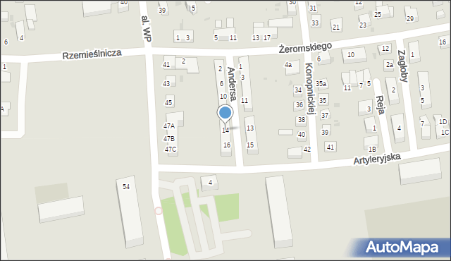 Bolesławiec, Andersa Władysława, gen., 14, mapa Bolesławca