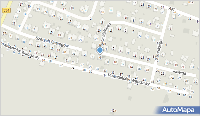 Bychawa, Andersa Władysława, gen., 6, mapa Bychawa