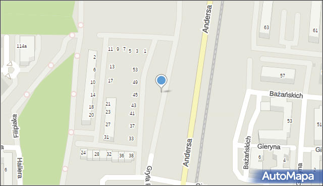 Bydgoszcz, Andersa Władysława, gen., 61, mapa Bydgoszczy