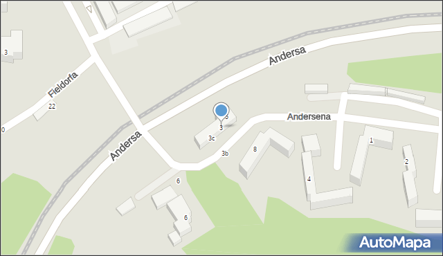 Bydgoszcz, Andersena Jana Christiana, 3, mapa Bydgoszczy