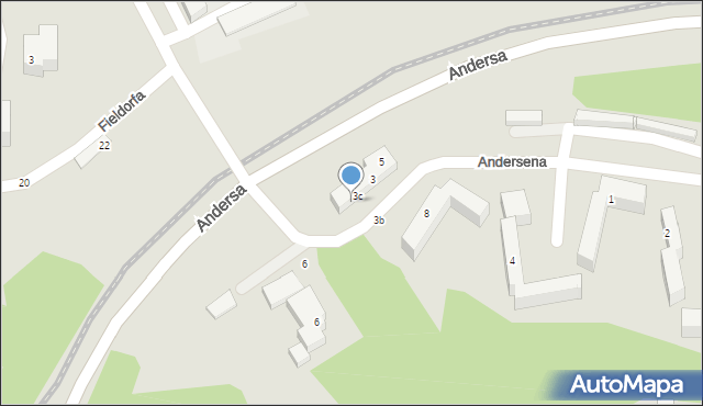 Bydgoszcz, Andersena Jana Christiana, 3d, mapa Bydgoszczy