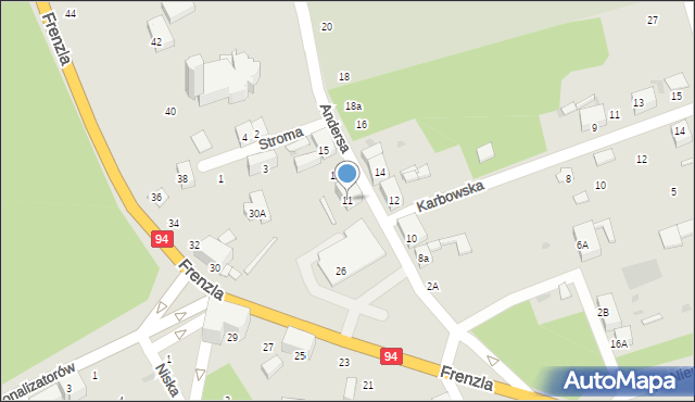 Bytom, Andersa Władysława, gen., 11, mapa Bytomia
