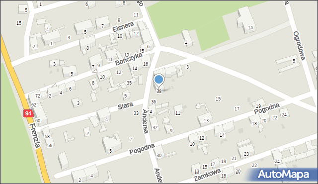 Bytom, Andersa Władysława, gen., 38, mapa Bytomia