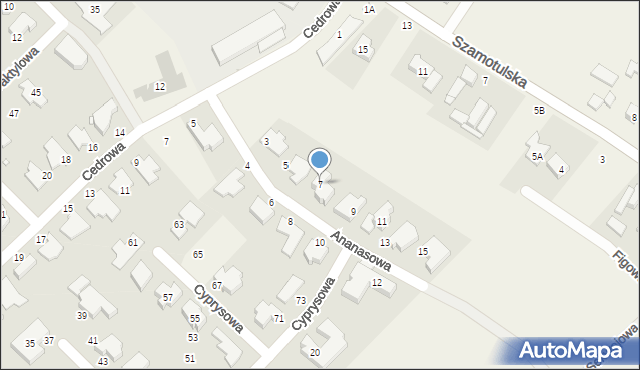 Chyby, Ananasowa, 7, mapa Chyby