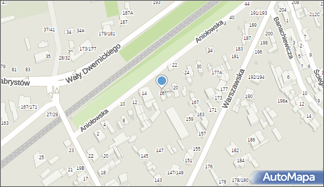 Częstochowa, Aniołowska, 16, mapa Częstochowy