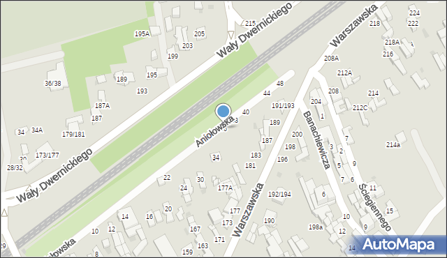 Częstochowa, Aniołowska, 36, mapa Częstochowy