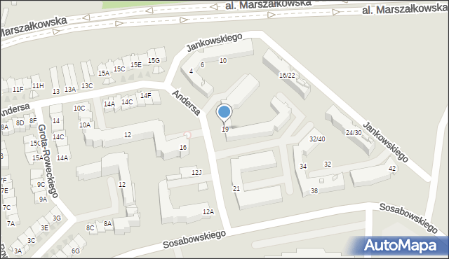 Częstochowa, Andersa Władysława, gen., 19, mapa Częstochowy