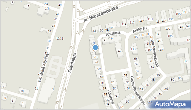 Częstochowa, Andersa Władysława, gen., 7D, mapa Częstochowy