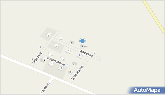 Czołowo, Anyżowa, 5, mapa Czołowo