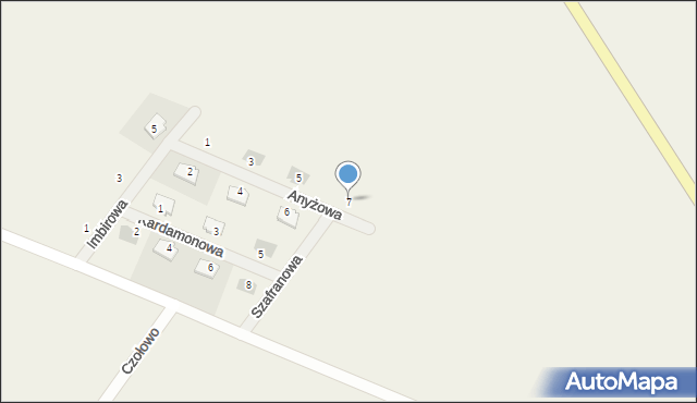 Czołowo, Anyżowa, 7, mapa Czołowo