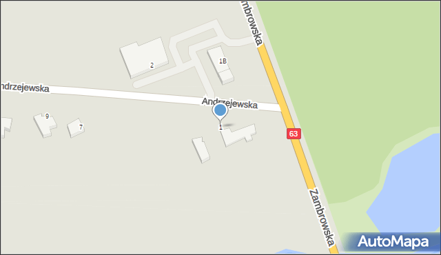 Czyżew, Andrzejewska, 1, mapa Czyżew