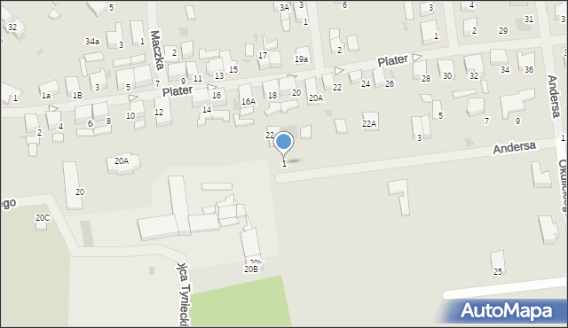 Darłowo, Andersa Władysława, gen., 1, mapa Darłowo