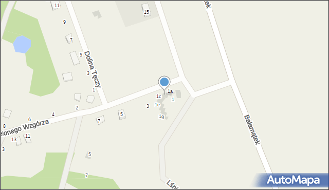 Dębina, Ani z Zielonego Wzgórza, 1b, mapa Dębina