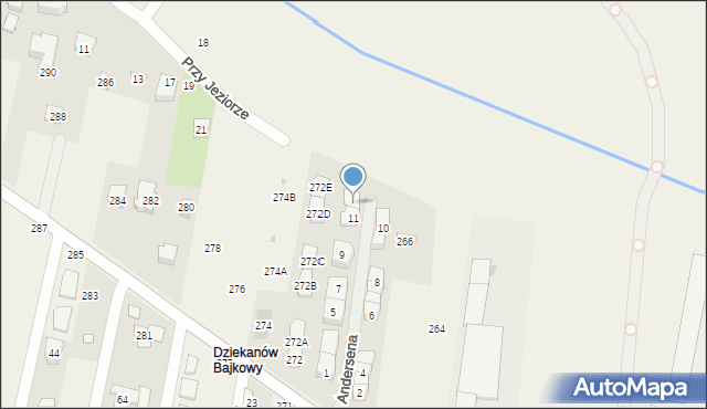Dziekanów Leśny, Andersena Hansa Christiana, 11a, mapa Dziekanów Leśny