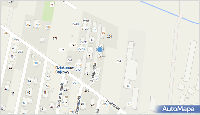 Dziekanów Leśny, Andersena Hansa Christiana, 6, mapa Dziekanów Leśny