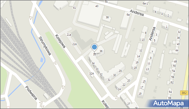 Dzierżoniów, Andersa Władysława, gen., 35, mapa Dzierżoniów